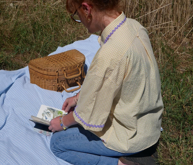 La chemise MADO et son chouchou assorti - Vichy jaune et violet