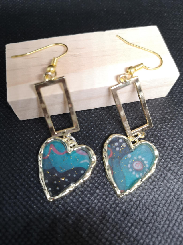 Coeur "Nuit Etoilée Turquesa"