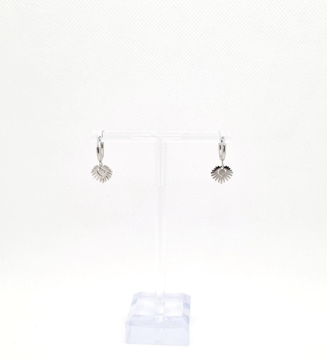 Dormeuses "Amelie" en acier inoxydable argenté 