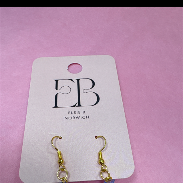 Blue glass star earrings 