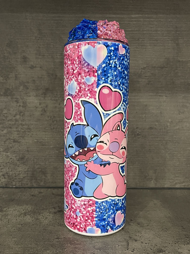 Little Furry Blue and Pink Aliens Glitter Effect