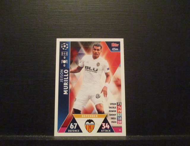 Jeison Murillo - UEFA Champions League Match Attax 2018/19 Original Trading Card #61
