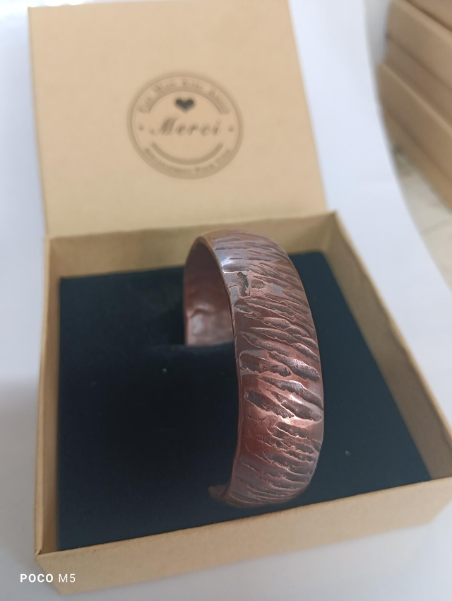 Bracelet cuivre patiné taille 17 cm