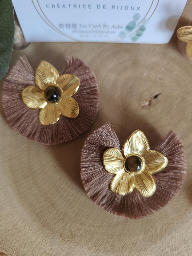 BO MINI BOHEME FLEUR ACIER INOXY GOLD/ MARRON 0000716