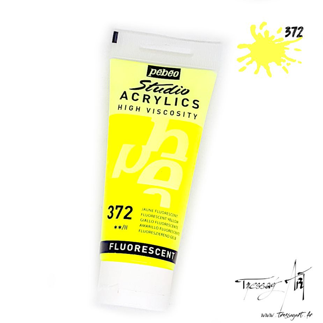 PEBEO - ACRYLIQUE FLUO 100ML - JAUNE FLUORESCENT - PB016372