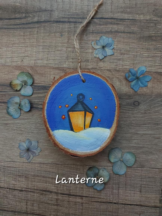 Décoration de Noël à suspendre - petits rondins