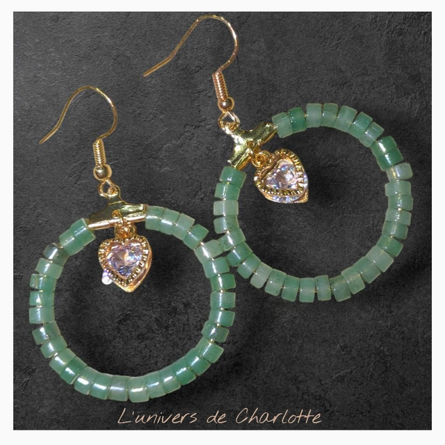 Boucles d'oreilles "Aventurine verte" BO-186