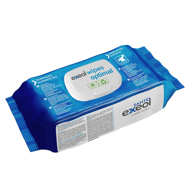 Exeol Wipes Optimal – Lingettes détergentes désinfectantes 100 lingettes (usage professionnel)
