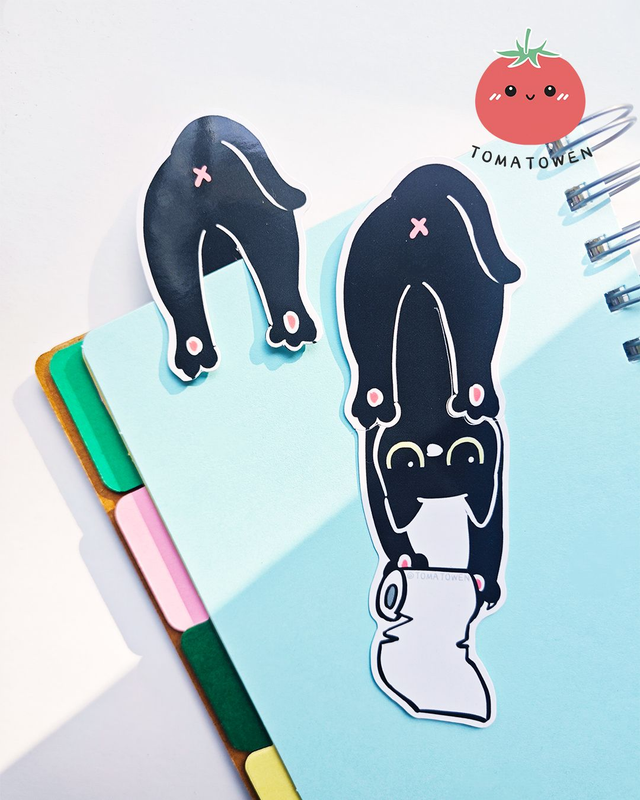 Bookmark: Have to get it! Upside down black cat toilet paper