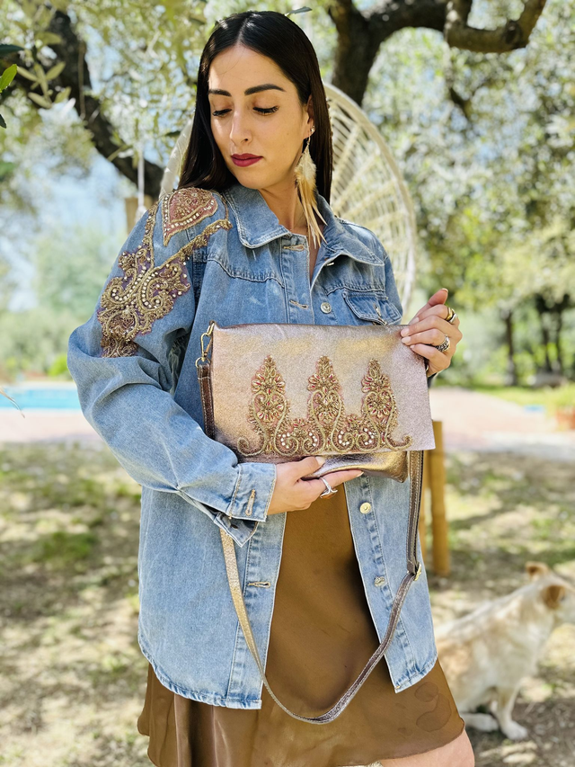 Borsa EMBRODERY Platino