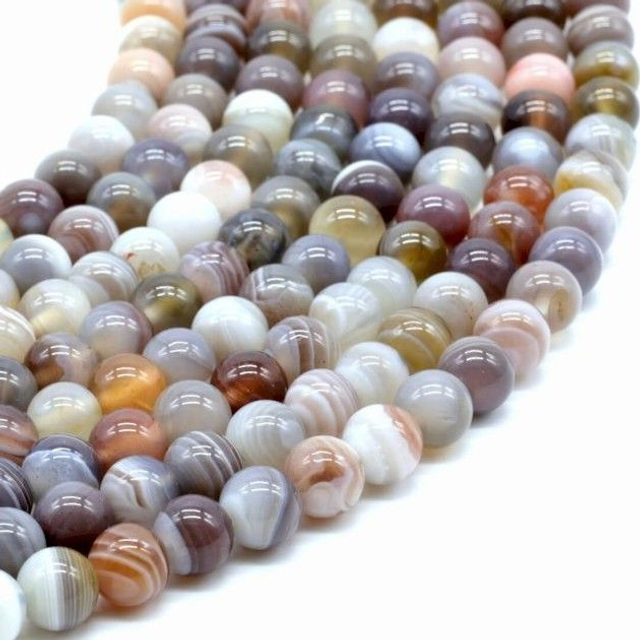"Agate Botswana" - fil de perles
