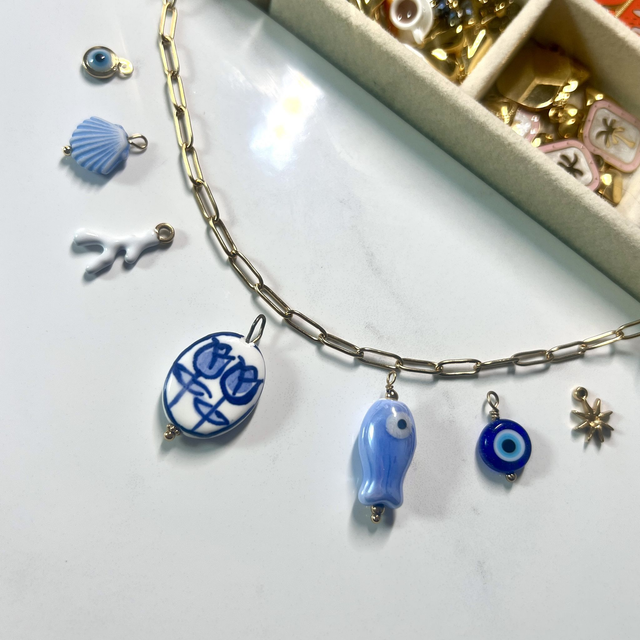 Collier bleu océan