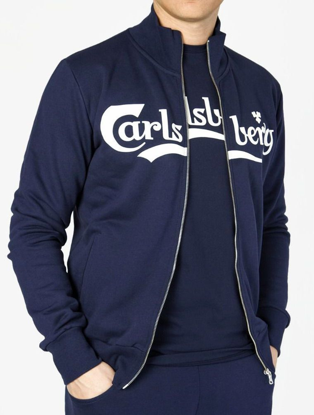 Carlsberg Felpa zip collo cretere con stanpa calssic sul petto