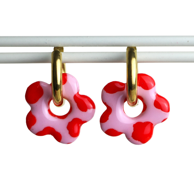 Fleurs Azea rose tachetée rouge