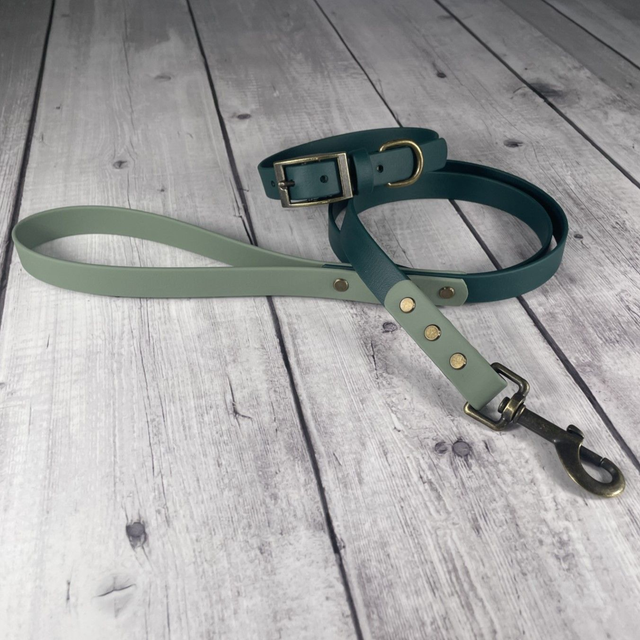 Forest Green & Foggy Green Waterproof BioThane® Lead