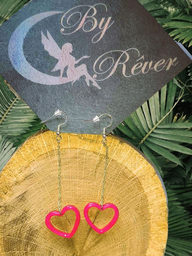 BOUCLES D'OREILLES - COEURS PENDANTS
