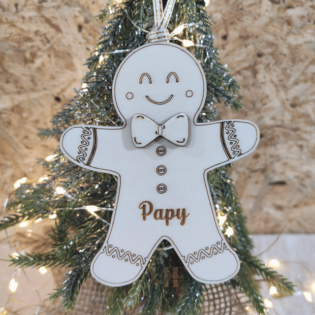 Décoration sapin - Bonhomme pain d'épice "GRANDS PARENTS"