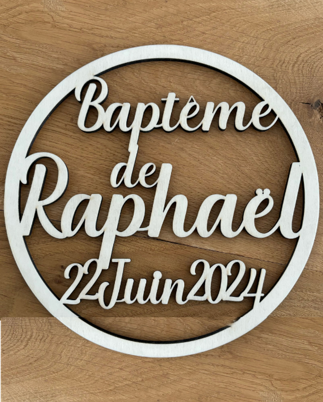 Couronne en bois simple - Personnalisable