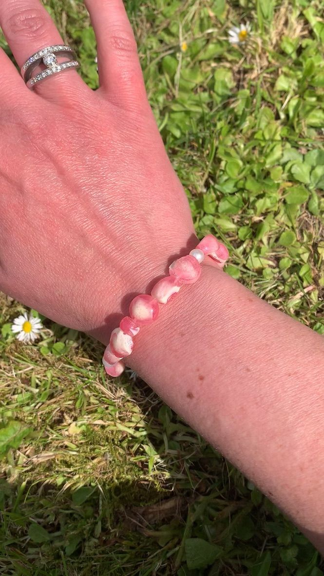 Bracelet Pierres - Marbré rose et beige