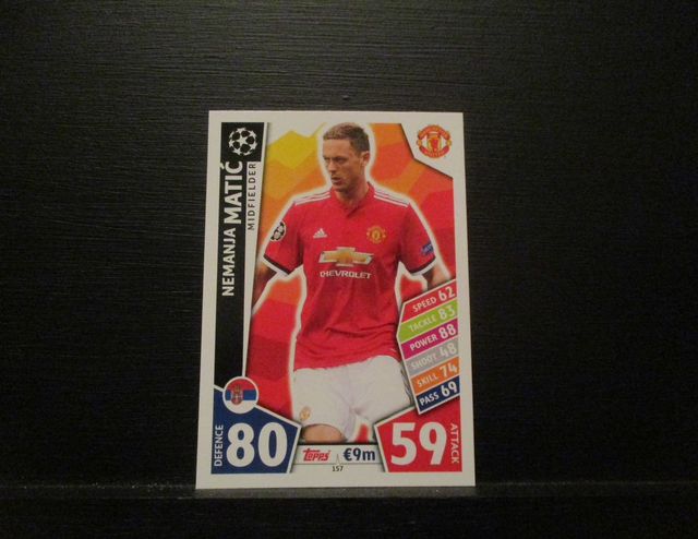 Nemanja Matic - UEFA Champions League Match Attax 2017/18 Original Trading Card #157