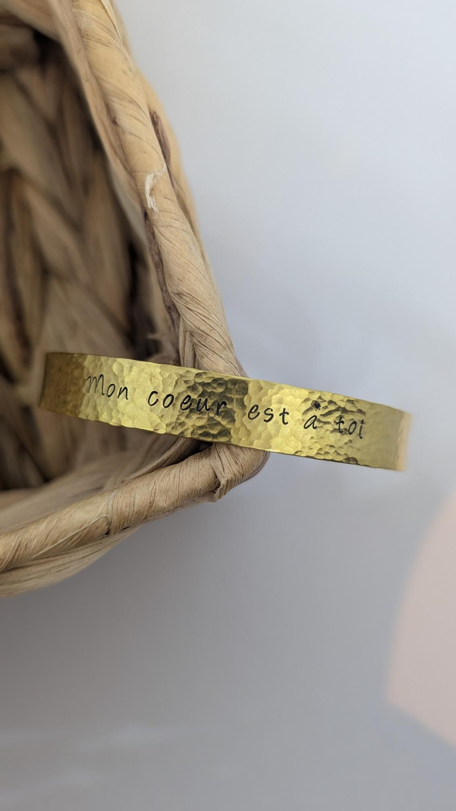 Jonc gravé &quot;mon coeur est à toi&quot;