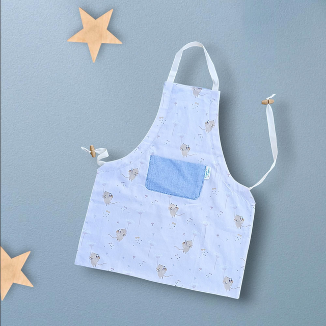 Tablier de Cuisine ou Activités pour Enfants en Coton Personnalisé réglable motif Souris