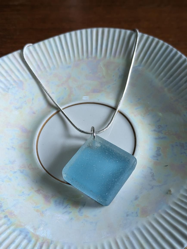 Sea glass on 24 inch chain 