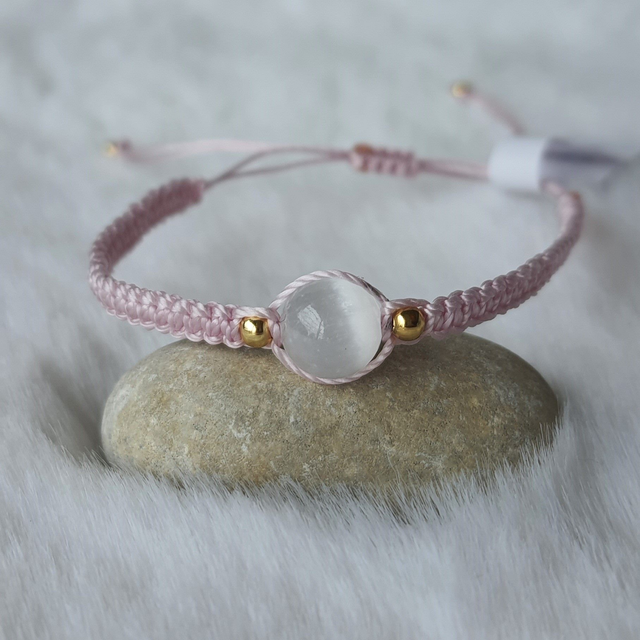 Bracelet femme 1 pierre "Sélénite"