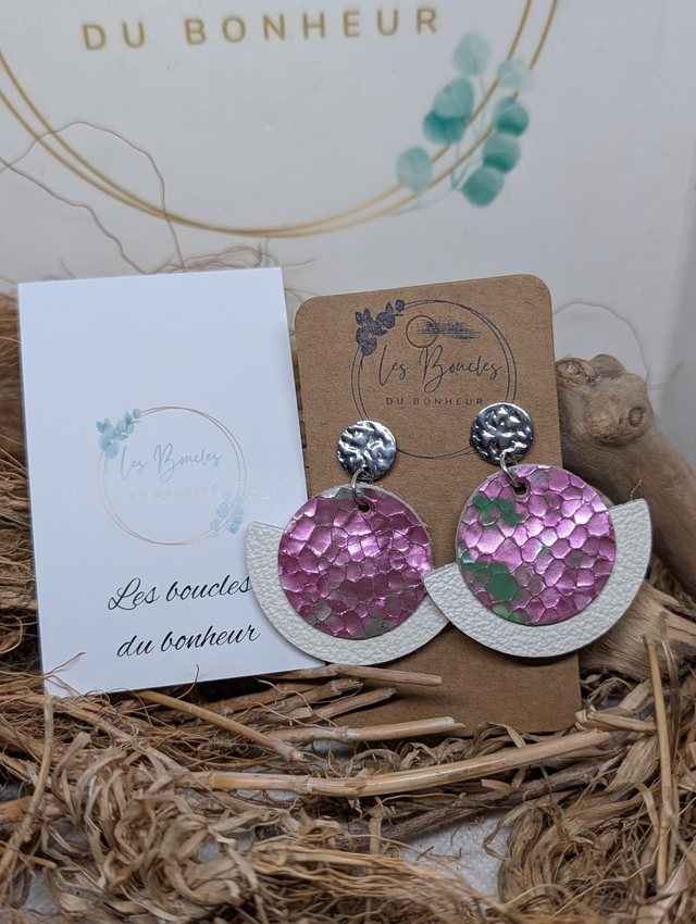 Boucles d'oreilles Dona rose beige do107