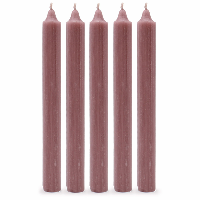 Pack of 5 Dusty Pink Solid Colour Dinner Candles