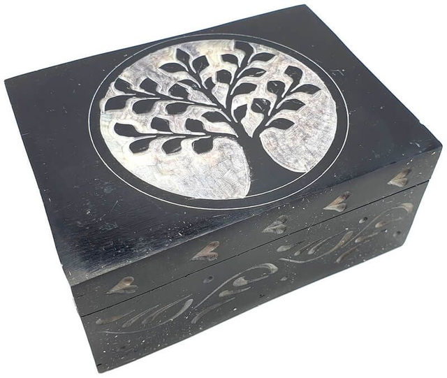 Boite à bijoux en saponite Arbre de vie