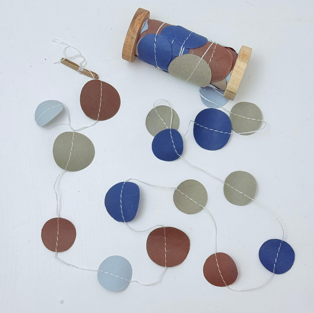 Papiergirlanden Punkt blau 5m