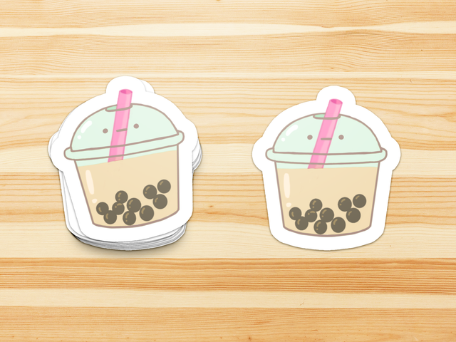 Boba Tea inspired Milk Boba Bubble Vinyl Stickers