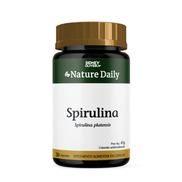 SPIRULINA NATURE DAILY 30 CÁPSULAS SIDNEY OLIVEIRA