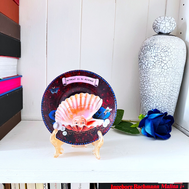 "Retreat is my Revenge" Maroon Upcycled Trinket Dish - House of Frisson