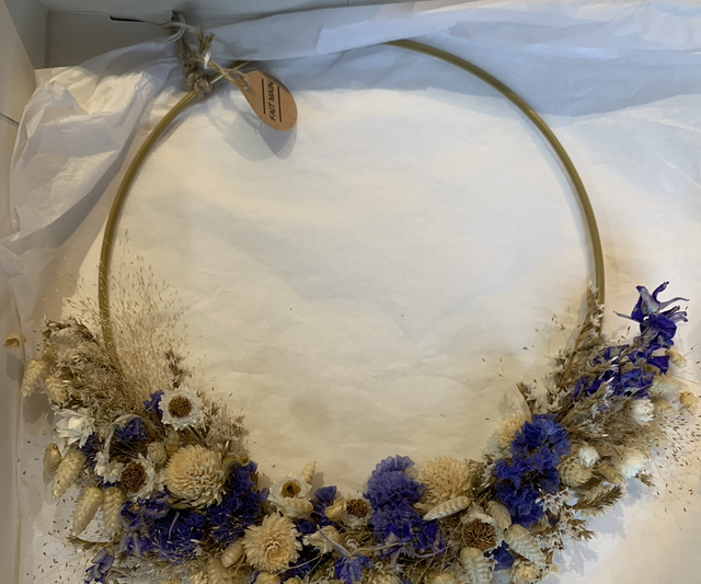 Couronne murale fleurs séchées Nuit d’été 