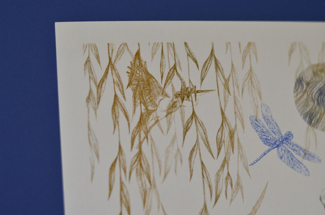 Affiche imprimée en risographie River Fever ~30x30cm