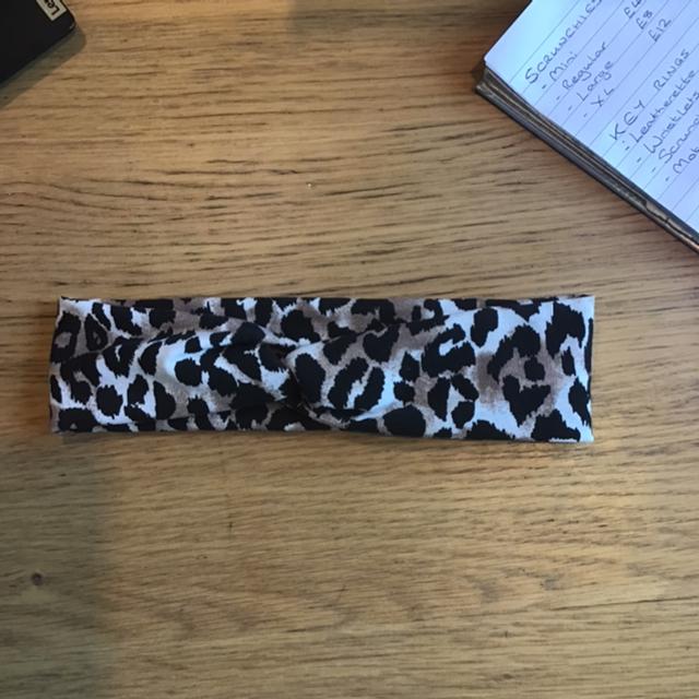Brown And Black Leopard Print Stretch Headwrap