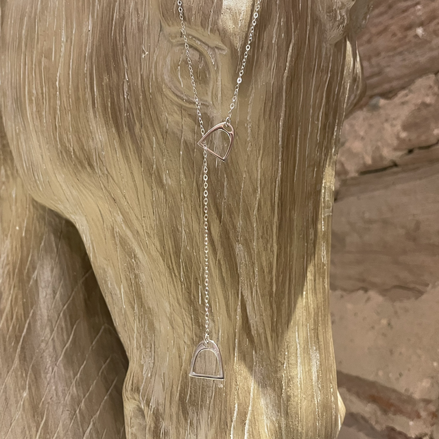 Silver Stirrups Necklace 