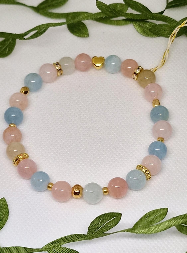 Bracelet Morganite en 0,8 cm