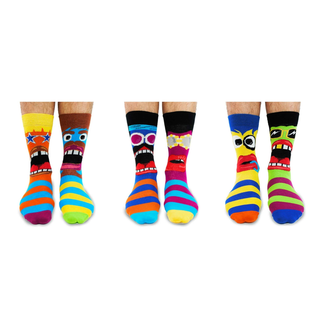 United Oddsocks Funk You Men’s Odd Socks Gift Box – 6 Colourful Mismatched Socks UK 6–11