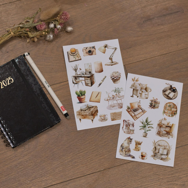 Stickervel Interieur - "Cozy Home Office" - Rozeka