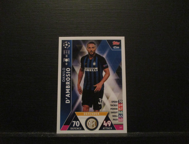 Danilo D'Ambrosio - UEFA Champions League Match Attax 2018/19 Original Trading Card #257