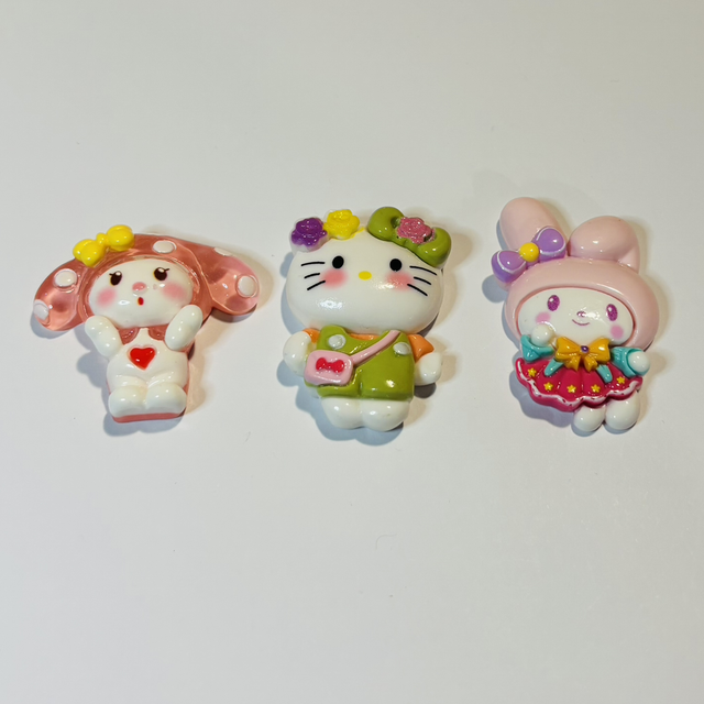 Set of 3 large Sanrio themed flatbacks