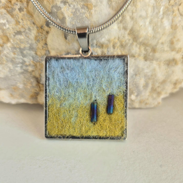 Merino Wool Felt Pendant Sandy beach