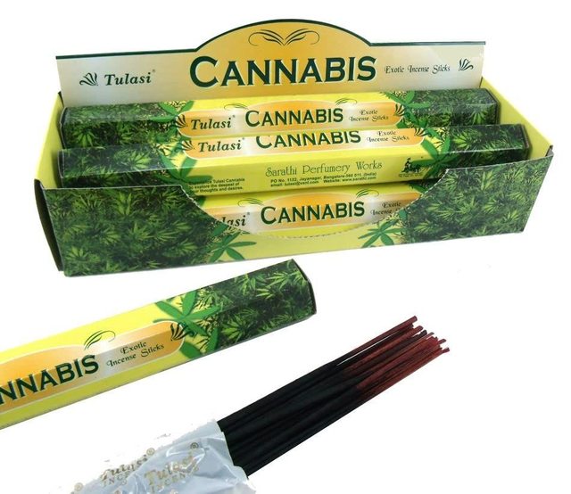 Caja GRANDE  6 uni. Incienso Tulasi Cannabis