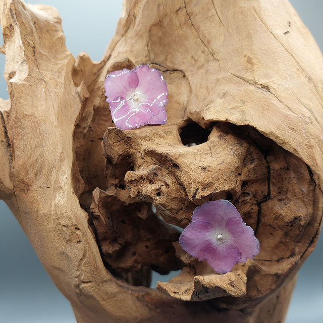 Boucles d’oreilles Hortensias – Bijoux floraux faits main en résine brillante