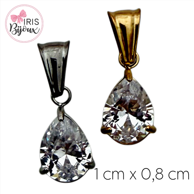 Charm zircone taglio goccia 