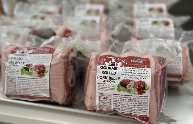 Gourmet Seasoned Rolled Pork Belly (Lechon) Quick-frozen raw, ready to roast