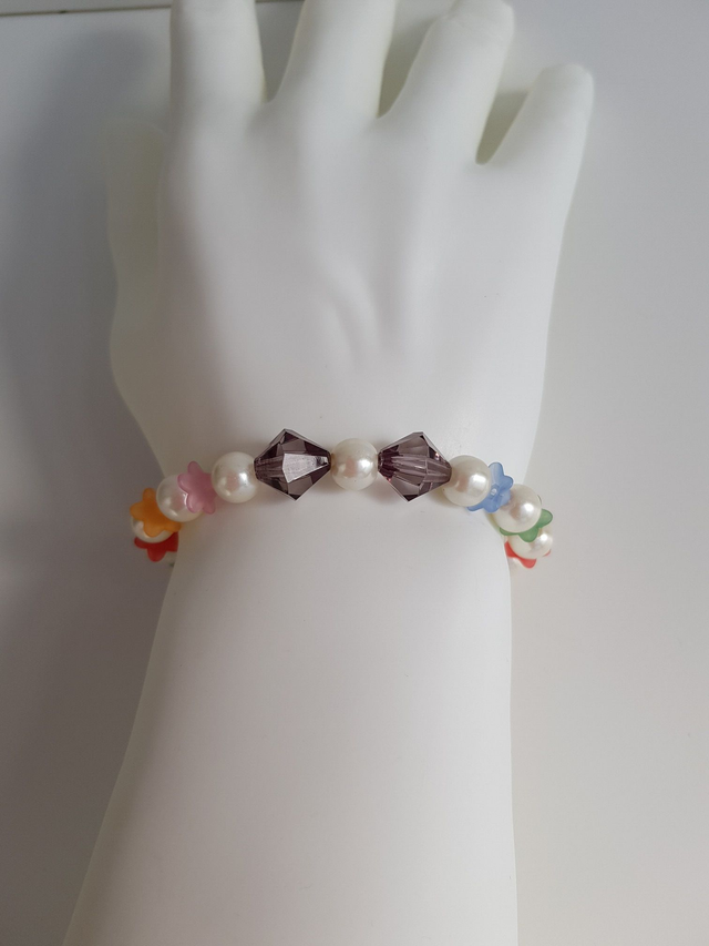 Bracelet Fleurs Multicolore Perles